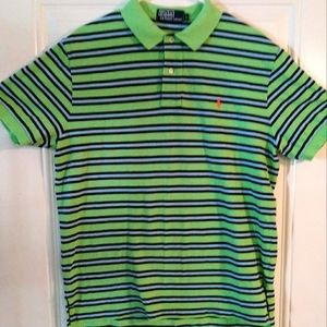 Polo by Raulph Lauren Green Blue Stripe Size Large